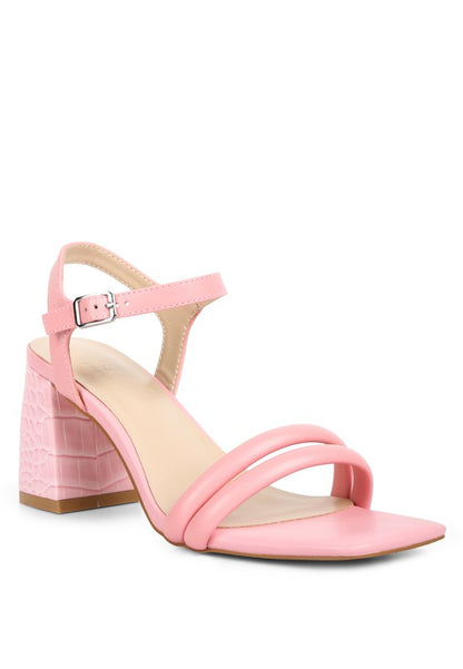 Edyta Ankle Strap Block Heel Sandals - Pikemla