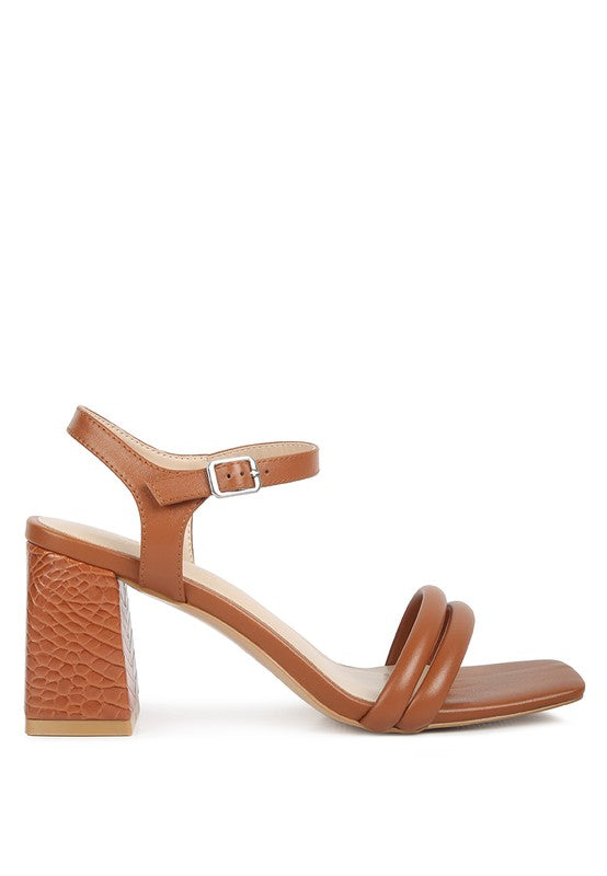 Edyta Ankle Strap Block Heel Sandals - Pikemla