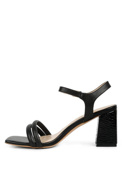 Edyta Ankle Strap Block Heel Sandals - Pikemla