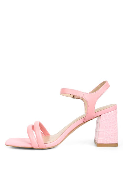 Edyta Ankle Strap Block Heel Sandals - Pikemla