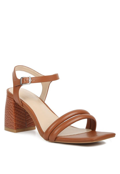 Edyta Ankle Strap Block Heel Sandals - Pikemla