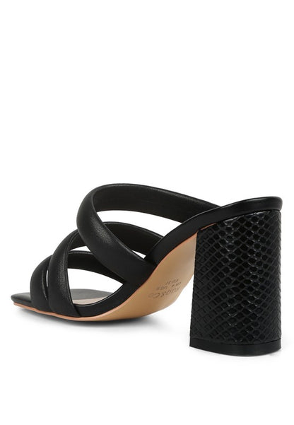 Kywe Textured Heel Chunky Strap Sandals - Pikemla