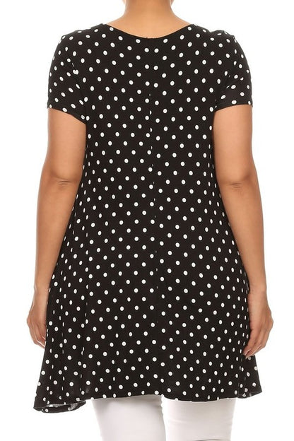 Polka Dot Tunic -Plus Size - Pikemla