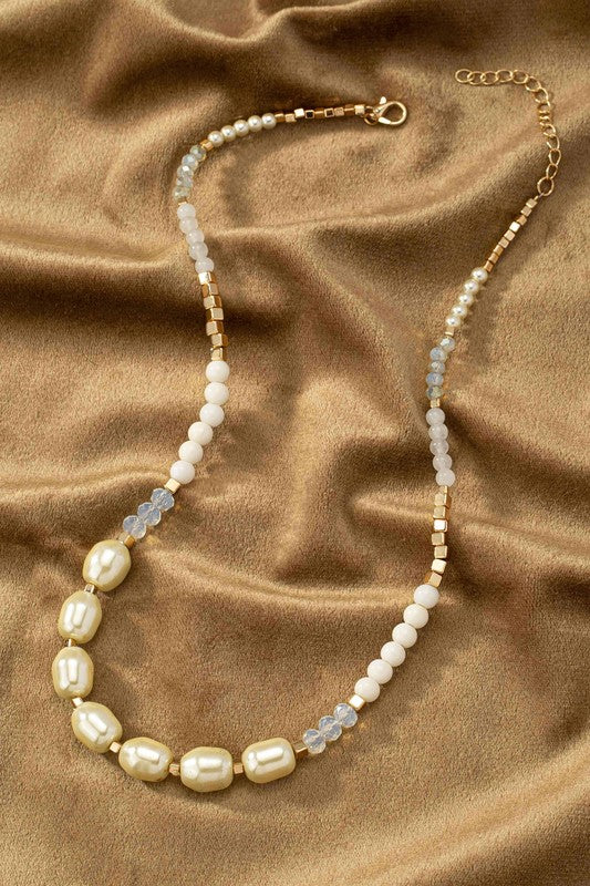 premium pearl and agate necklace