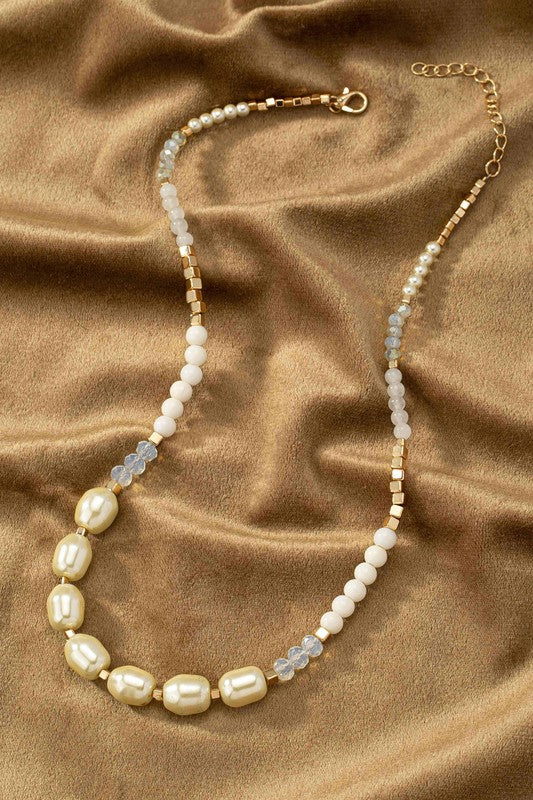 premium pearl and agate necklace - Pikemla