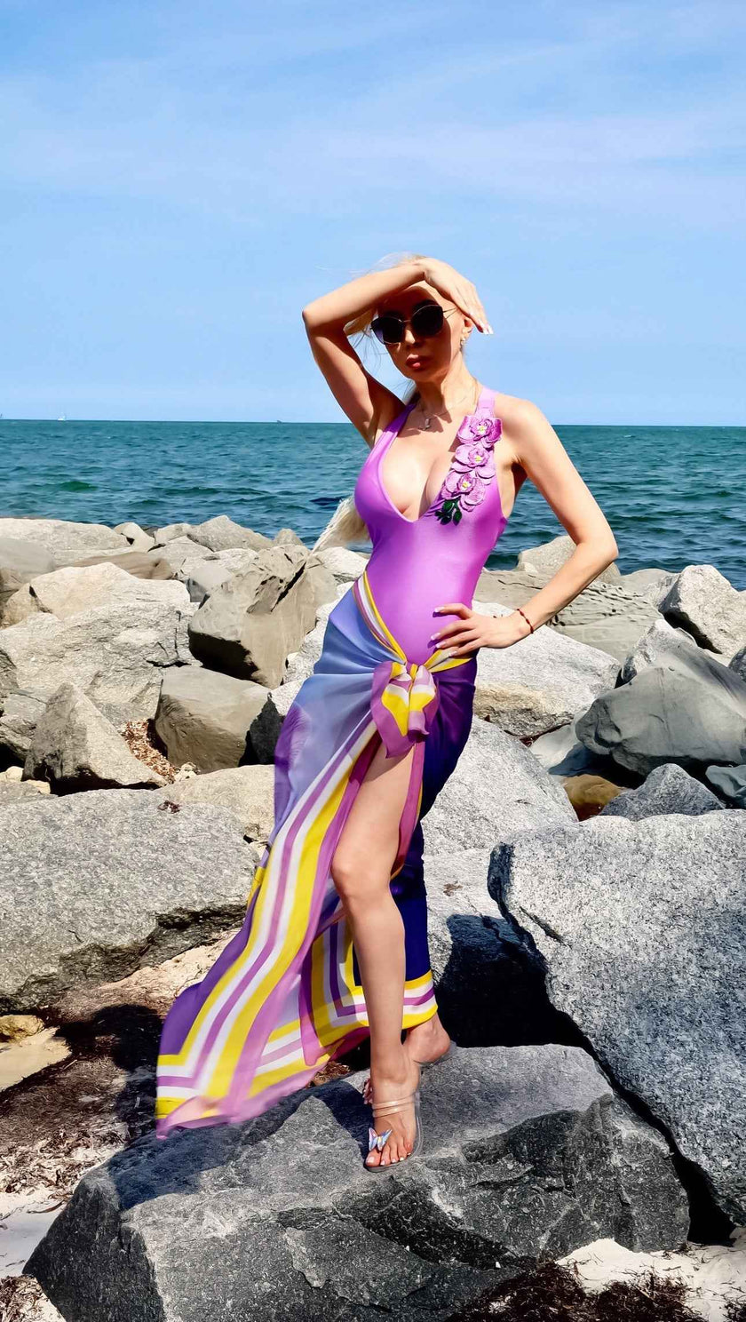 Goddess in Lilac Pareo 100% Silk