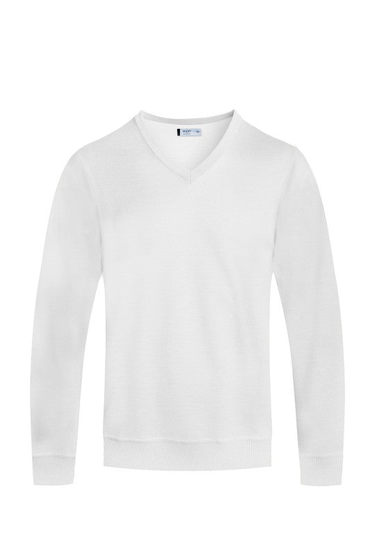 Men’s Solid Long Sleeved V-Neck Tee - Pikemla