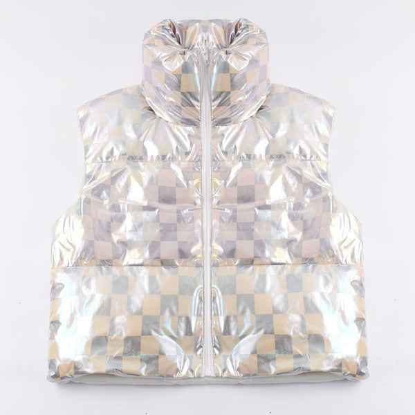 Metallic puffer vest