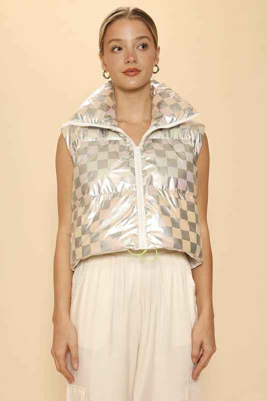 Metallic puffer vest