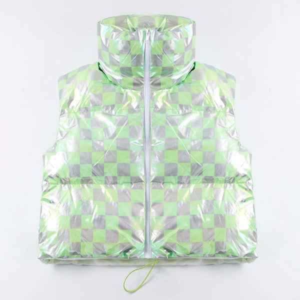 Metallic puffer vest