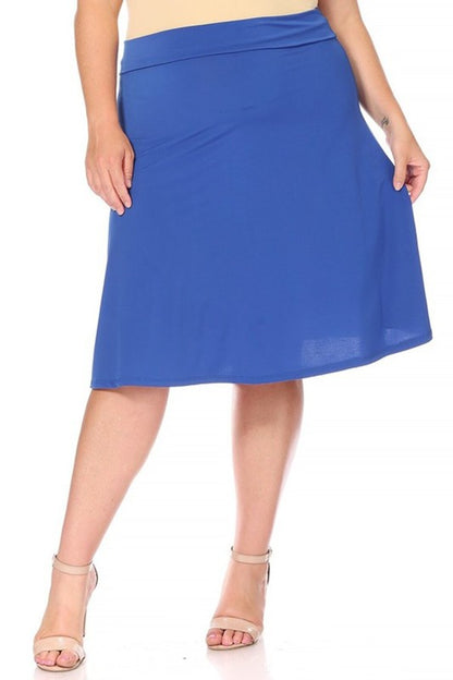 Solid Tan A-Line Skirt -Plus Sized - Pikemla