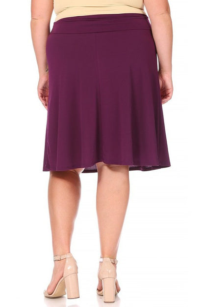 Solid Tan A-Line Skirt -Plus Sized - Pikemla