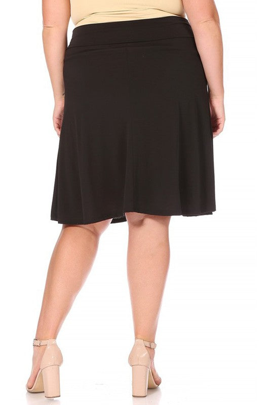 Solid Tan A-Line Skirt -Plus Sized - Pikemla