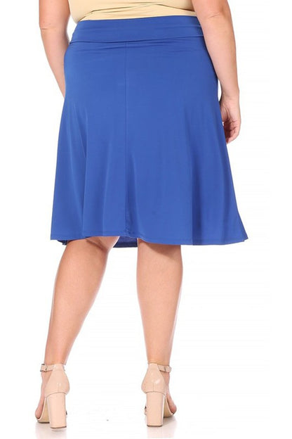 Solid Tan A-Line Skirt -Plus Sized - Pikemla