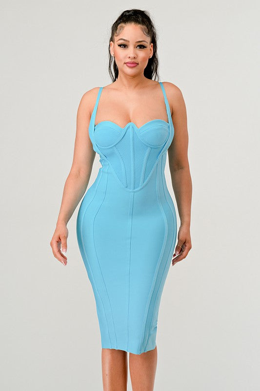 Corset Bandage Mini Dress - Pikemla