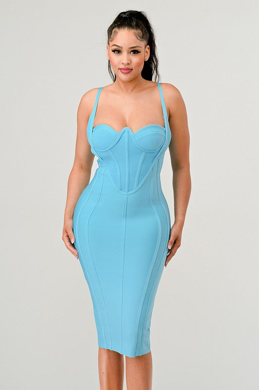Corset Bandage Mini Dress - Pikemla