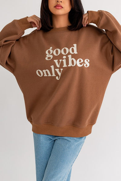 Letter Embroidery Oversized Sweatshirt