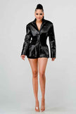 Athina PU Leather Blazer