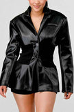 Athina PU Leather Blazer