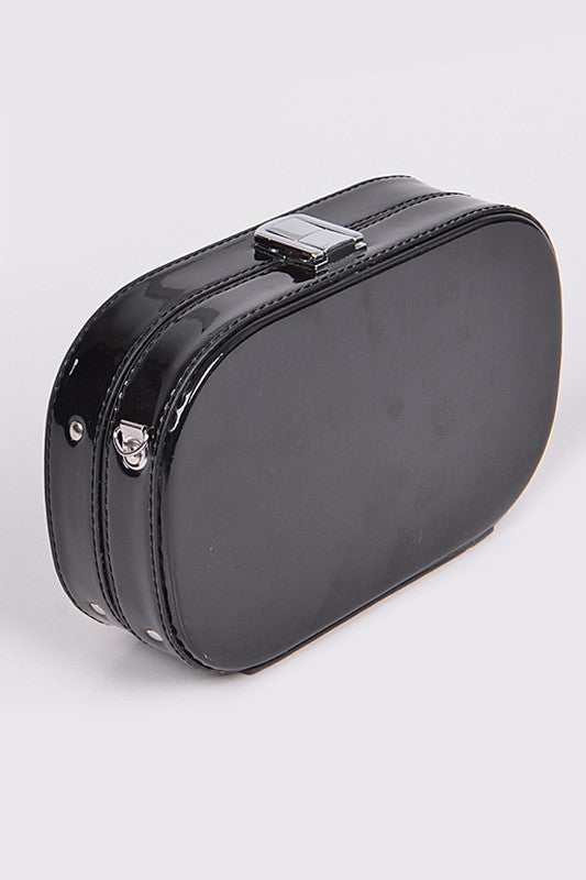 Metallic Oval Camera Iconic Swing Clutch Bag - Pikemla