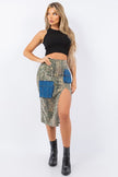 Cargo Skirt with contrast pockets in Woodland Camo - Pikemla