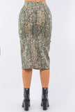 Cargo Skirt with contrast pockets in Woodland Camo - Pikemla