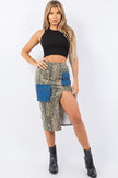Cargo Skirt with contrast pockets in Woodland Camo - Pikemla