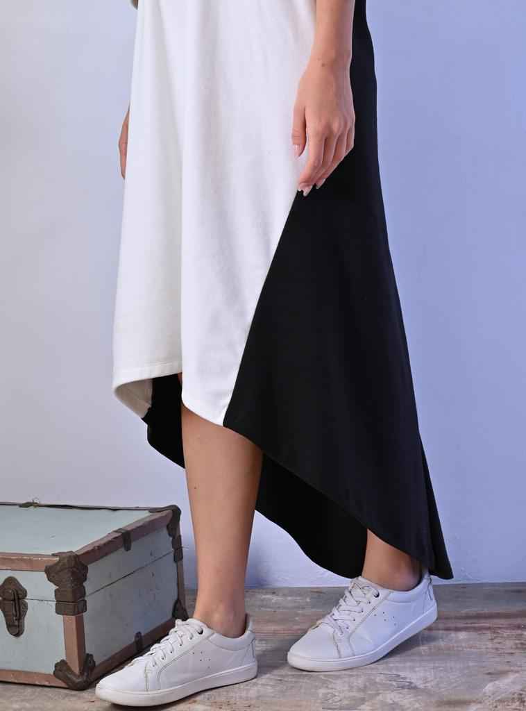 Black and White Hi Low Dress