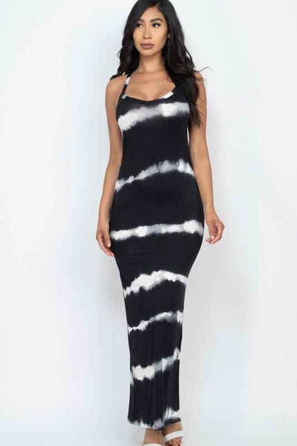 Stripe Tie Dye Printed Maxi loose fit Dress