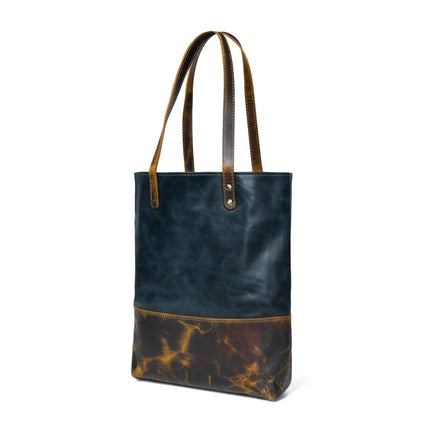 Blue Women's Leather Tote