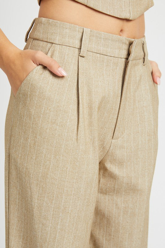 LOOSE FIT PINSTRIPE PANTS - Pikemla