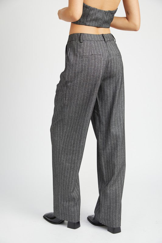 LOOSE FIT PINSTRIPE PANTS - Pikemla