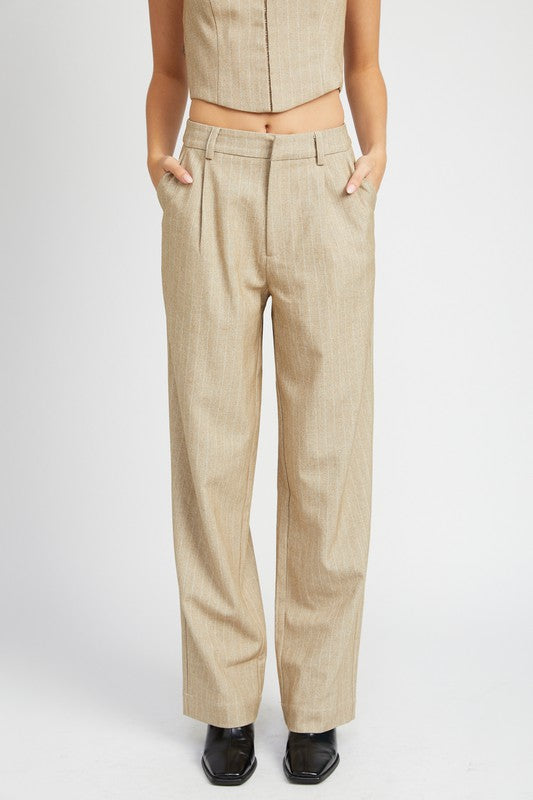 LOOSE FIT PINSTRIPE PANTS - Pikemla