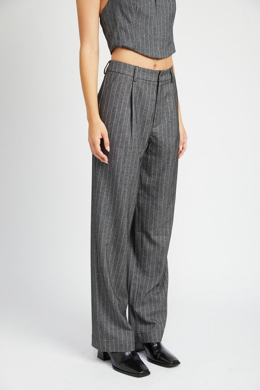 LOOSE FIT PINSTRIPE PANTS - Pikemla