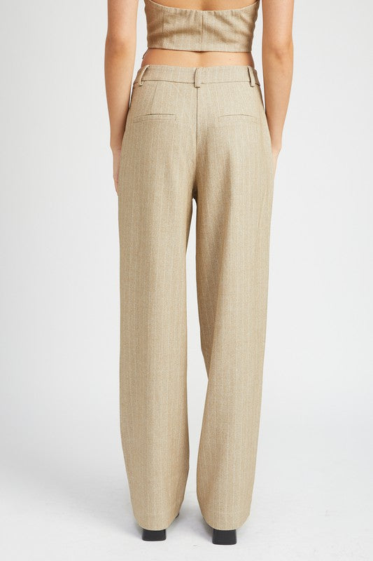 LOOSE FIT PINSTRIPE PANTS - Pikemla