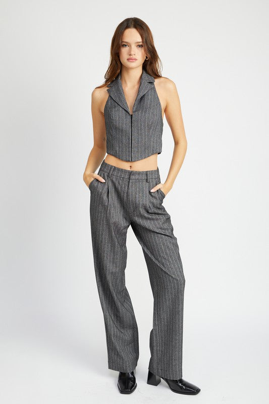 LOOSE FIT PINSTRIPE PANTS - Pikemla