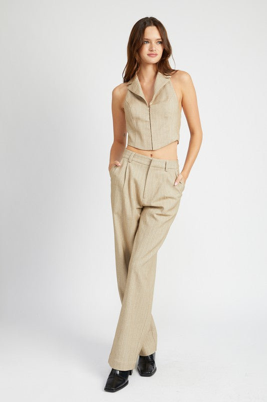 LOOSE FIT PINSTRIPE PANTS - Pikemla