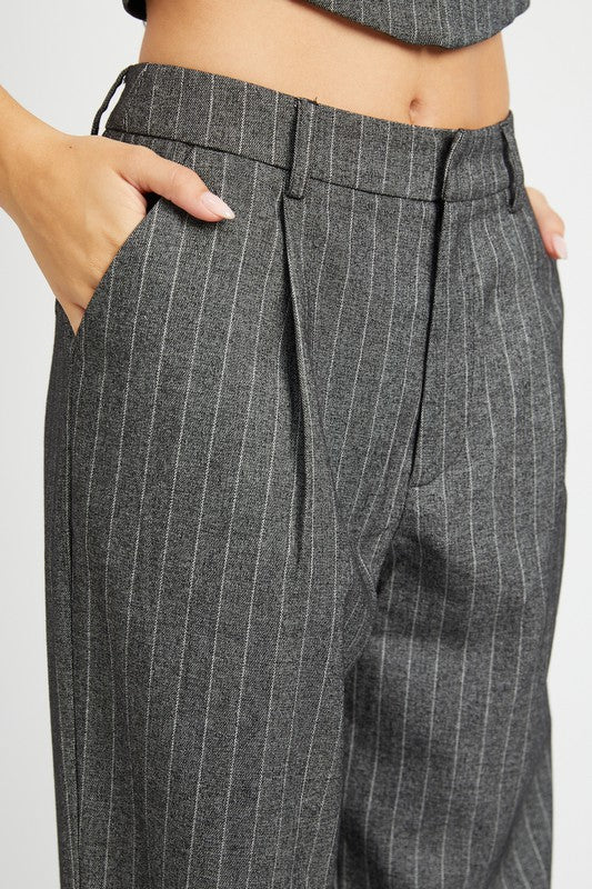 LOOSE FIT PINSTRIPE PANTS - Pikemla