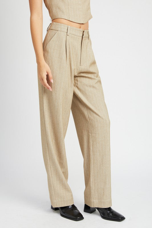 LOOSE FIT PINSTRIPE PANTS - Pikemla