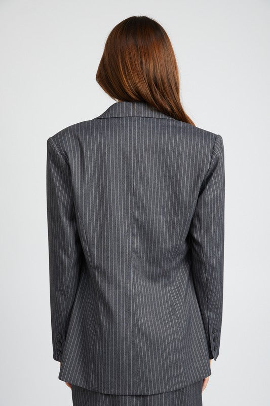 Pin Striped Women's Blazer - Pikemla