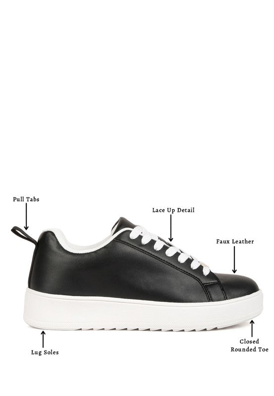 Roxy Faux Leather Sneakers