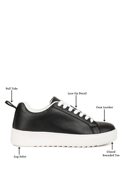 Roxy Faux Leather Sneakers - Pikemla