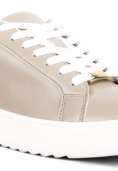 Roxy Faux Leather Sneakers - Pikemla