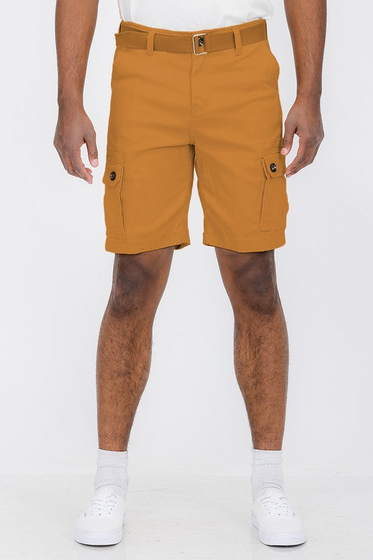 Men’s Belted Cargo Shorts - Pikemla