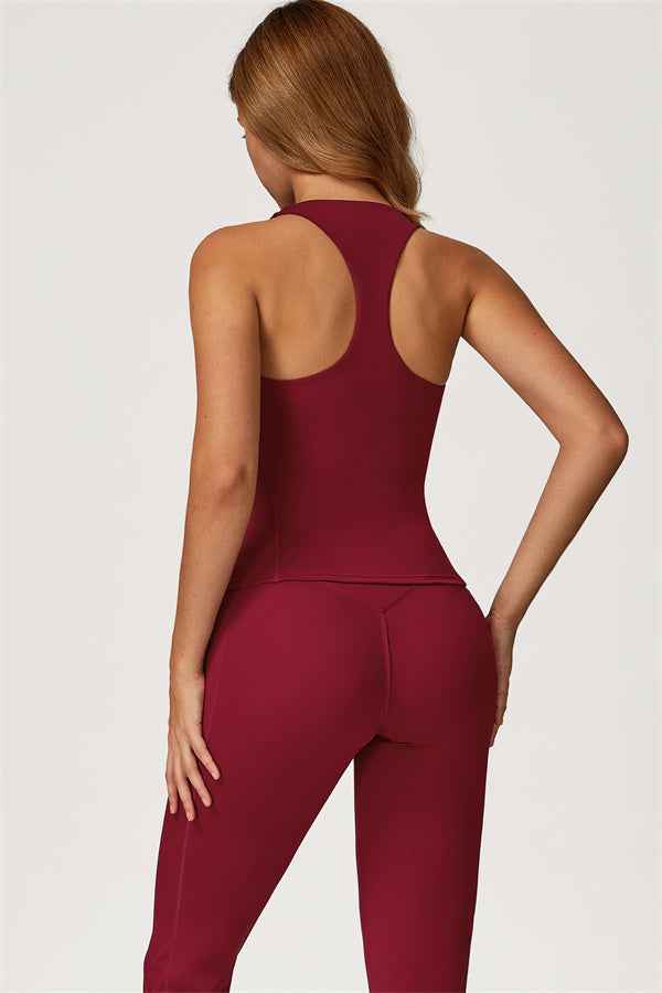 The Glacier Crop Tank Flared Leggings 2-Piece Set