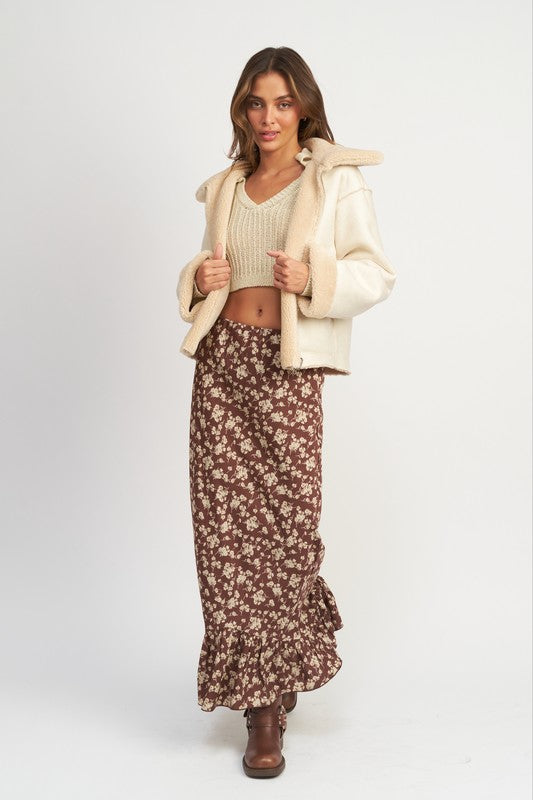 RIVERSIBLE FUR CROPPED JACKET - Pikemla