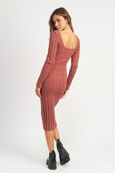 Alicia Ribbed Midi Dress - Pikemla