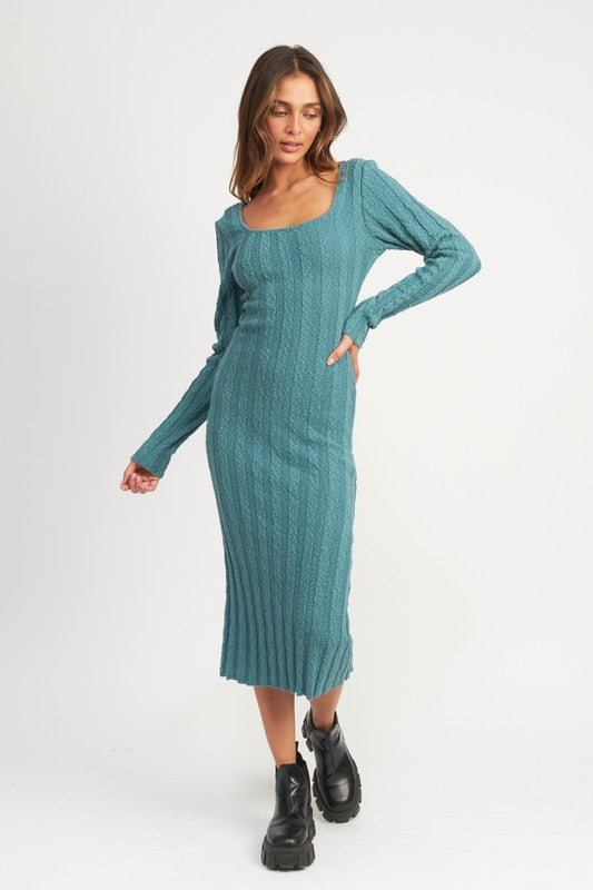 Alicia Ribbed Midi Dress - Pikemla