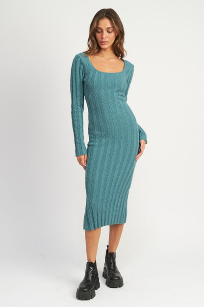 Alicia Ribbed Midi Dress - Pikemla