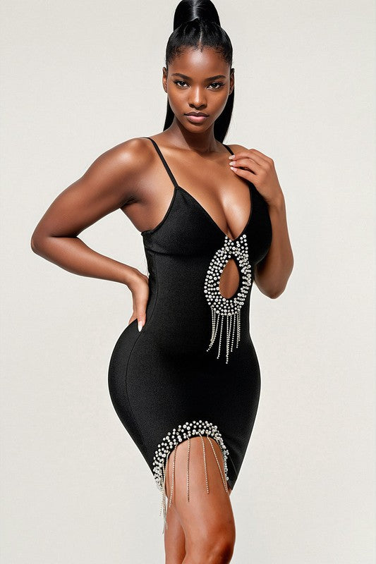 SHOW STOPPING BANDAGE MINI DRESS - Pikemla